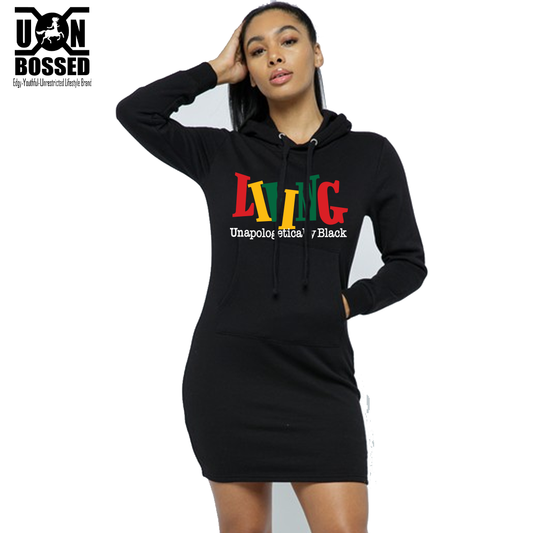 Living Unapologetically Black Hoodie Dress